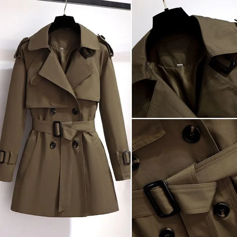 Mirella™ | Kort og chic trenchcoat til kvinner