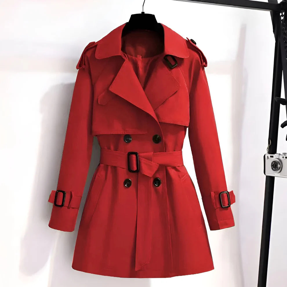 Mirella™ | Kort og chic trenchcoat til kvinner