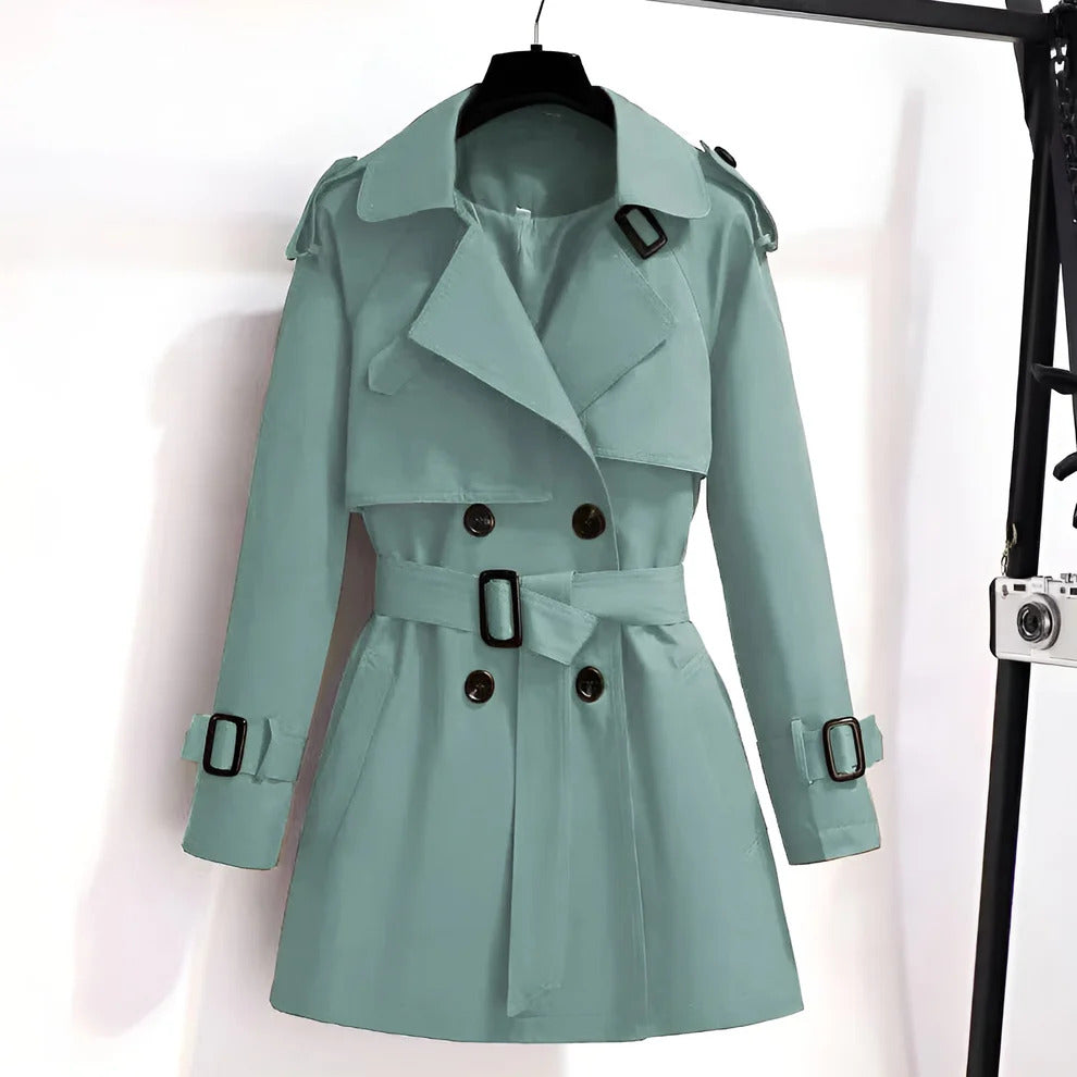 Mirella™ | Kort og chic trenchcoat til kvinner